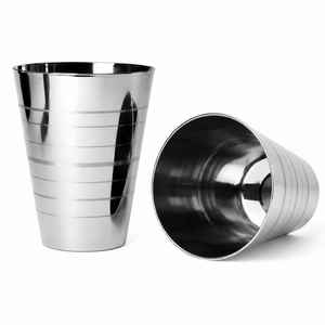 แก้วน้ำสแตนเลสขัดเงาแบบกระจก ทนทาน ไม่แตกหัก สำหรับโรงแรมและครัว - Product Image 1