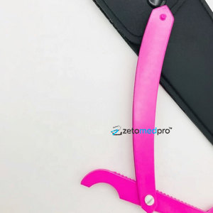 Pink Turkish Cut Throat Stainless Steel Professional Classic Men Straight <b>Razor</b> Single Blade for Face Body Use Turkish Design - Product Image 4