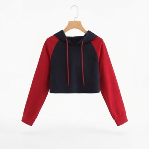 เสื้อฮู้ดครอปผู้หญิงสำหรับฤดูหนาว สไตล์สตรีทแวร์ ผ้าฟลีซ 260 กรัม 100% โพลีเอสเตอร์ ระบายอากาศได้ดี รับผลิตตามสั่ง ขายส่ง - Product Image 1