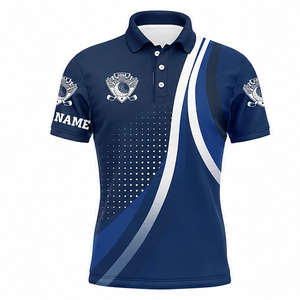 Chemises de golf personnalisées imprimées pour hommes, chemises de golf par sublimation, séchage rapide, évacuation de l'humidité, vêtements de golf performants, usine OEM ODM - Product Image 1