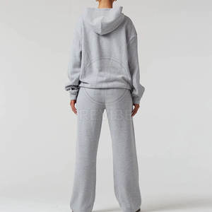 Servicio OEM, Venta al por Mayor, Chándal Informal Holgado con Capucha para Mujer, Diseño Sólido, 100% Algodón, Logotipo Personalizado - Product Image 5