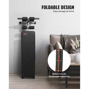 Panca Pieghevole Curva per Addominali in Acciaio Rinforzato da 500 Libbre, 5 Altezze Regolabili, Design Antiscivolo - Product Image 5