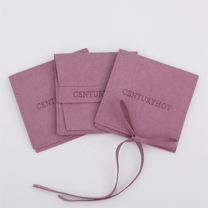 PUPPYSEW Light Purple 8*8cm Microfiber Jewelry Pouch With Logo Jewelry Packaging <strong>Envelope</strong> Pouch Packaging Bag - Product Image 1
