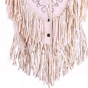 <b>Womens</b> Western Fringe Vest Leather Cowboy <b>Sleeveless</b> <b>Jacket</b> Suede Tassel Biker Rodeo Festival Fashion Supplier Premium OEM - Product Image 5