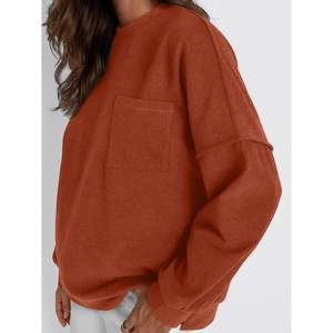 2025 2024 sudaderas de cuello redondo de manga larga de gran tamaño para mujer, Tops cómodos y cómodos para trajes de Otoño Invierno, sudaderas con capucha de moda - Product Image 3