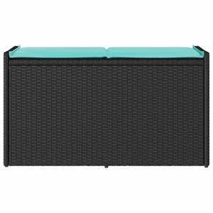 ม้านั่งเก็บของสำหรับลานบ้านหวายโพลีสีดำขนาด 39.4 นิ้วพร้อมเบาะรองนั่ง - Product Image 4