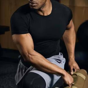 Camiseta Deportiva de Punto para Hombre, Manga Larga, Ajustada, Transpirable, de Secado Rápido, Antiarrugas, Ropa Deportiva al por Mayor - Product Image 3