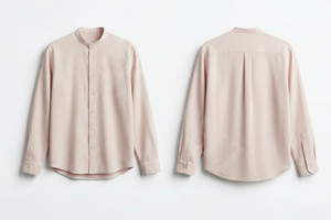 Camisas de Vestir Casuales de Manga Larga de Alta Calidad al por Mayor con Cuello Mao, Ligeras, de Color Liso y con Botones - Product Image 6