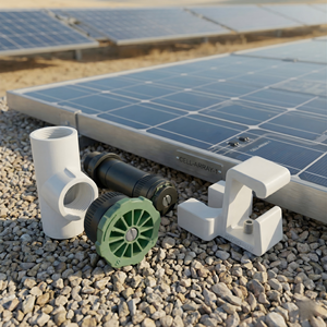 hydroplus international photovoltaic washing sprinkler riser 1/2 inch threaded tee joint clamp solar <b>frame</b> pipe holder set - Product Image 1