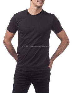 T-shirts vierges noirs à col rond bon marché pour hommes pour imprimer des chemises simples pour hommes vêtements de sport en gros - Product Image 3