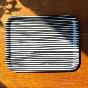 Bandeja de Servicio Decorativa de Metal de Lujo al por Mayor, Vajilla con Estampado Floral Azul, Decoración del Hogar, Bandeja de Servicio Personalizada para Mesa de Centro Otomana - Product Image 6