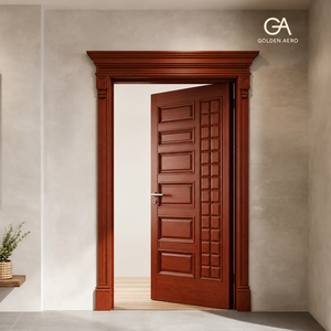 Puerta de Panel Asimétrica de Madera Sólida Moderna con Diseño Geométrico para Hogares Contemporáneos OEM y ODM GA-36S - Product Image 3