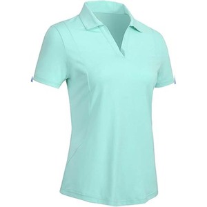 เสื้อเชิ้ตผู้หญิงสั่งทำพิเศษ ระบายอากาศได้ดี แห้งเร็ว แขนครึ่งตัว สีพื้น ผ้าคอตตอนปิเก้ ปักโลโก้ แฟชั่นลำลอง - Product Image 1