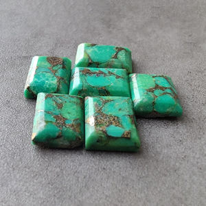 พลอยเทอร์ควอยซ์สีเขียวคุณภาพระดับ AAA+ ทรงสี่เหลี่ยมผืนผ้าเจียระไนแบบเหลี่ยมเพชรพลอย ขนาดปรับเทียบแล้ว - Product Image 4