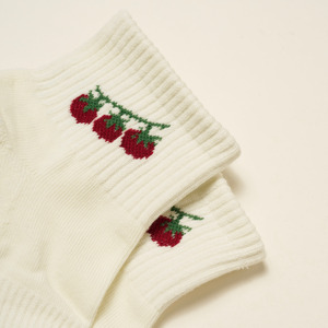 <b>Custom</b> Logo Anti Slip Yoga <b>Socks</b> Ankle Cotton <b>Grip</b> <b>Socks</b> With Cherry Pattern For Women Summer Wear - Product Image 2