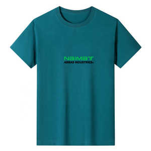 ไนมัตเสื้อยืดแขนสั้นสีดำสำหรับผู้ชายพิมพ์ลายด้านหน้าคอกลมผ้าฝ้ายทรงพอดีตัว - Product Image 5
