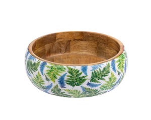 <b>Small</b> Wooden Enamel Bowl For Serving Snacks Dry Fruits Chocolates Sweets Salad Fruits And Desserts At Home - Product Image 1
