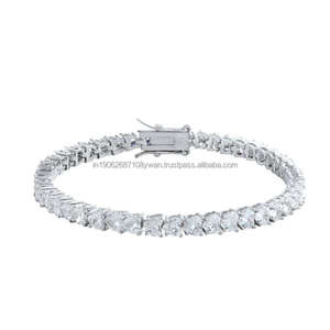 Nouveau design en argent sterling 925 avec bracelet de tennis en diamant moissanite plaqué or rose pour cadeau ou fête - Product Image 1