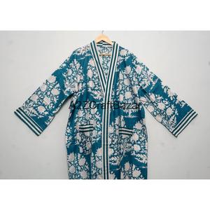 Design Stylish Fashionable Soft Casual Floral Pattern Colorful Cotton <b>Kimono</b> Robe Adjustable <b>Belt</b> Front V-neck Summer - Product Image 3
