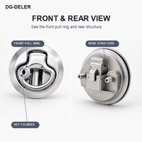 Serrure marine cylindrique DG-DELER MS739-2, sécurité de grade 1 ANSI, plaquée zinc, entraxe 50 mm, 2 clés pour navires et voitures