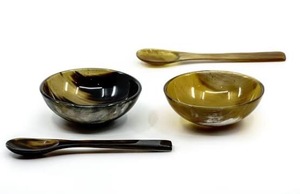 Bol de service en corne de buffle, fabriqué à la main, écologique, jetable, style américain, compatible lave-vaisselle, pour salade, décoration de table - Product Image 3