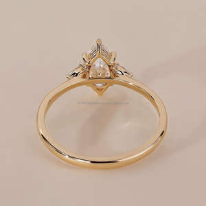 Igi/gia แล็บตัดเพชรวินเทจ14K สีเหลืองแหวนแต่งงาน/งานหมั้นใส่ได้ทั้งชายและหญิงสีขาวทองคุณภาพดีสำหรับงานปาร์ตี้ครบรอบ-คุ้มค่า - Product Image 3