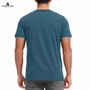 T-shirt unisexe à manches courtes col rond en coton 100% anti-plis respirant de haute qualité OEM 180 g/m² avec logo personnalisé coupe ample pour homme - Product Image 2