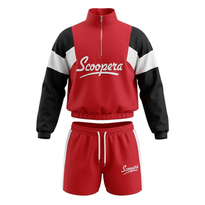 Logo personnalisé veste et short en nylon coupe-vent vêtements tenues et shorts ensemble coupe-vent survêtement deux pièces ensemble de survêtement pour hommes - Product Image 1