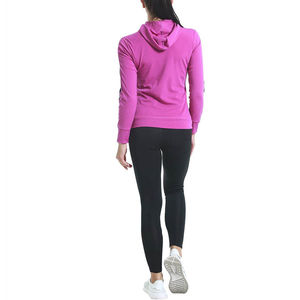 <b>Women's</b> Black Pink Solid Vintage Winter Short 2 Piece Fleece <b>Knitted</b> Spandex Breathable Quick Dry Workout <b>Jogger</b> Set Zipper - Product Image 6