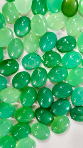 Natural Chrysoprase Oval Cabochon | Green Chrysoprase Loose Gemstone | Polished Round Cab | Jewelry Making <b>Stone</b> | 10x12 - Product Image 3
