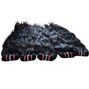 Extensiones de Cabello Humano Virgen Remy Indio, Ondulado, Sin Procesar, de Una Sola Capa, Paquetes de Cabello de Templo de Chennai, Proveedor Mayorista a Granel - Product Image 4