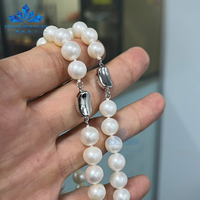 Collier de perles d'eau douce sans noyau, vente en gros d'usine, 9-10 mm, légèrement imparfaites, bijoux en perles naturelles véritables pour femmes