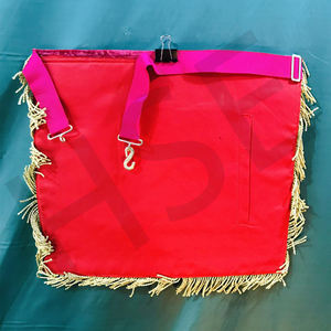 Royal Arch Mason Past High Priest PHP <b>Apron</b> Red Velvet with Gold Bullion Hand Embroidery and Fringe Masonic Regalia - Product Image 6