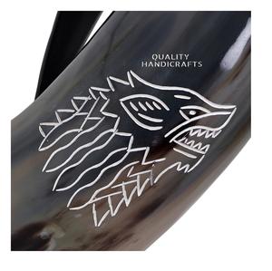 Mug en corne de buffle Viking, écologique, fait main, d'inspiration médiévale, poli, authentique, pour Noël et anniversaire - Product Image 3