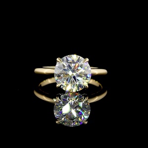 Bague de fiançailles en diamant de laboratoire rond brillant de 3 carats certifié IGI, or 14 carats, solitaire, vente en gros - Product Image 1