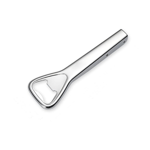 Sleek Heavy Duty <b>Metal</b> <b>Bottle</b> Opener With A Mirror Polished Chrome Plated Finish And Ergonomic Flared Flat Bottom Handle - Product Image 3