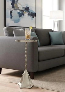 Premium Cast Aluminum Bar <b>Table</b> Slim Pedestal Design Textured Finish Durable Build <b>Space</b> <b>Saving</b> Round Top Modern Accent Piece - Product Image 6