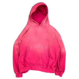 Alta calidad peso pesado 500Gsm Vintage desgastado sudadera de gran tamaño hombres polar lavado ácido Sudadera con capucha 100% ropa de algodón - Product Image 1