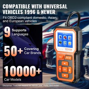 Aggiornamento 2 IN1 OBD2 Scanner strumento diagnostico protocollo OBDII Tester batteria lettore di codici auto per 1996 tutte le auto 6V/12V batteria - Product Image 3