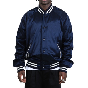 Chaqueta Universitaria de Satén de Alta Calidad del Fabricante OEM, Chaqueta Varsity Extra Grande Personalizada con Cuello Alto, Chaqueta de Béisbol Letterman - Product Image 5