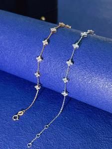 Bracelet Station Charme Trèfle en Diamant de Laboratoire Scintillant en Forme de Fleur, Poids Total des Carats Exquis, Fabriqué en - Product Image 2