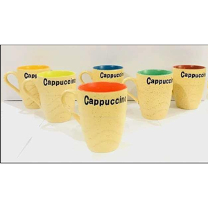 Ensemble de tasses à lait en céramique classiques à motif de pois indiens, fabriquées en Inde - Product Image 3