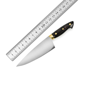 Cuchillo de Chef Profesional Hecho a Mano de Acero Damasco 440C con Hoja de Acero Inoxidable, Mango de Madera y Funda de Cuero para Rebanar, Picar y Uso Culinario - Product Image 2