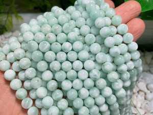Perles rondes lisses en angelite verte naturelle 4mm 6mm 8mm 10mm 12mm, pierres précieuses en vrac pour la fabrication de bijoux - Product Image 1