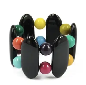 Brazalete de Resina Multicolor de Moda, Brazalete Colorido con Dijes para Mujer, Regalo de Joyería - Product Image 1