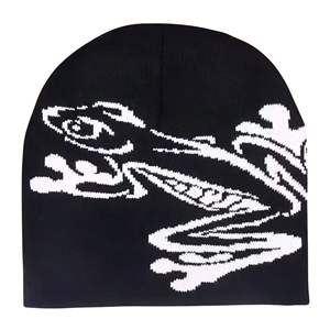 หมวกบีนนี่ถักลายริบบิ้นปักโลโก้แบบกำหนดเองราคาประหยัด  สำหรับทุกเพศ  วัสดุอะคริลิก/คอตตอน  แบบมีขอบพับ  ลายพราง  รับผลิตแบบ OEM - Product Image 1
