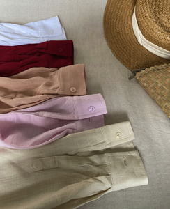 Camisa Casual de Verano de Lino Mezclado, Tejido Resistente a la Decoloración y al Encogimiento, Ropa al por Mayor de Fabricante Vietnamita, Fábrica OEM ODM - Product Image 4