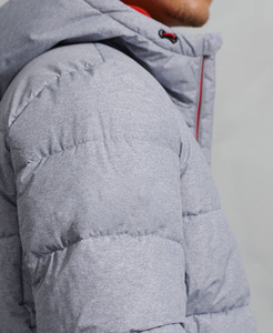 Best Selling Men's Canvas Puffer <b>Jacket</b> Zipper up Stand Collar Gray and White Color Winter Fashion Windproof Breathable - Product Image 6