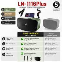 Haut-parleur portable LN-1116Plus avec sangle d'épaule, support de téléphone, antenne télescopique, radio FM, batterie 1800mAh, vente en gros