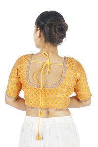 Top Corto Formal de Seda Shreya para Fiesta, 100% Seda Tejida con Cierre, Lavable - Product Image 3